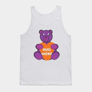 Hug More Purple Teddy Bear Tank Top